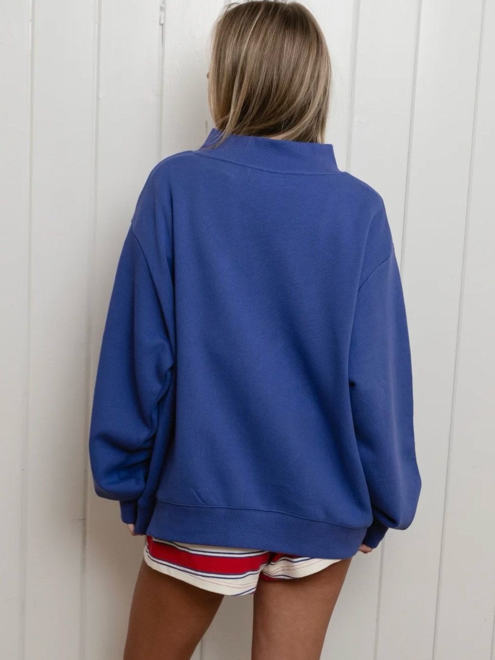 Parke High Tide Varsity Mockneck in Navy and Red - Picture 2 of 7